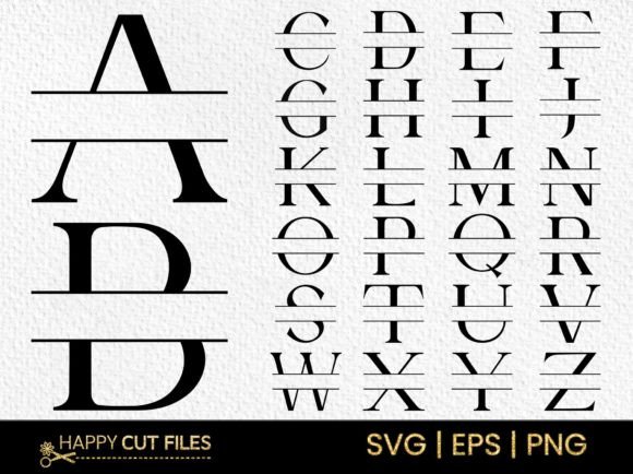 Download Modern Spilt Font Letter Monogram SVG - Premium Bundle