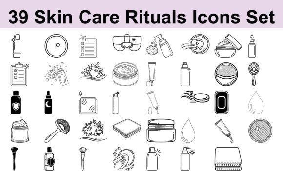 Download 39 Skin Care Rituals Icons Set - Skin Collection