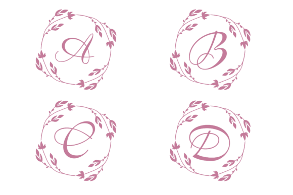 Download Set Monogram Flower Ornament Graphic - Ornament Collection