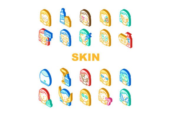 Download Facial Skin Care and Treatment Icons Set - Skin Collection