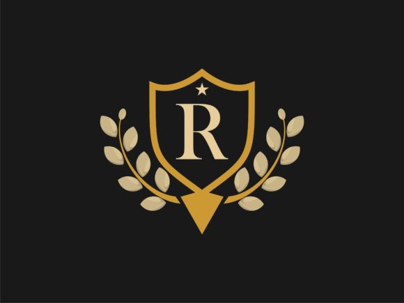 Download Floral Shield with Letter R Vintage Logo - Letter Collection